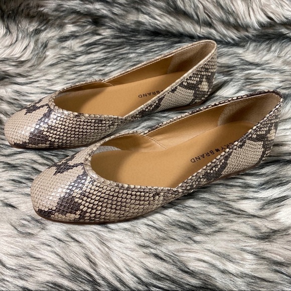 Ameena Ballet Flats Chinchilla Slither Snake Print Leather 9.5 - Picture 10 of 16